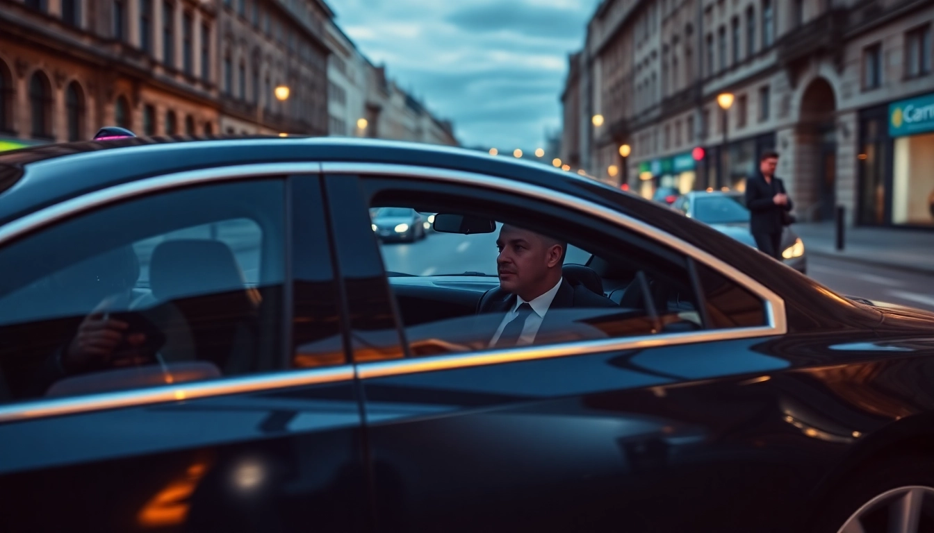 Experience professional driver hire Glasgow with a luxurious chauffeur in a stylish sedan navigating the city streets.