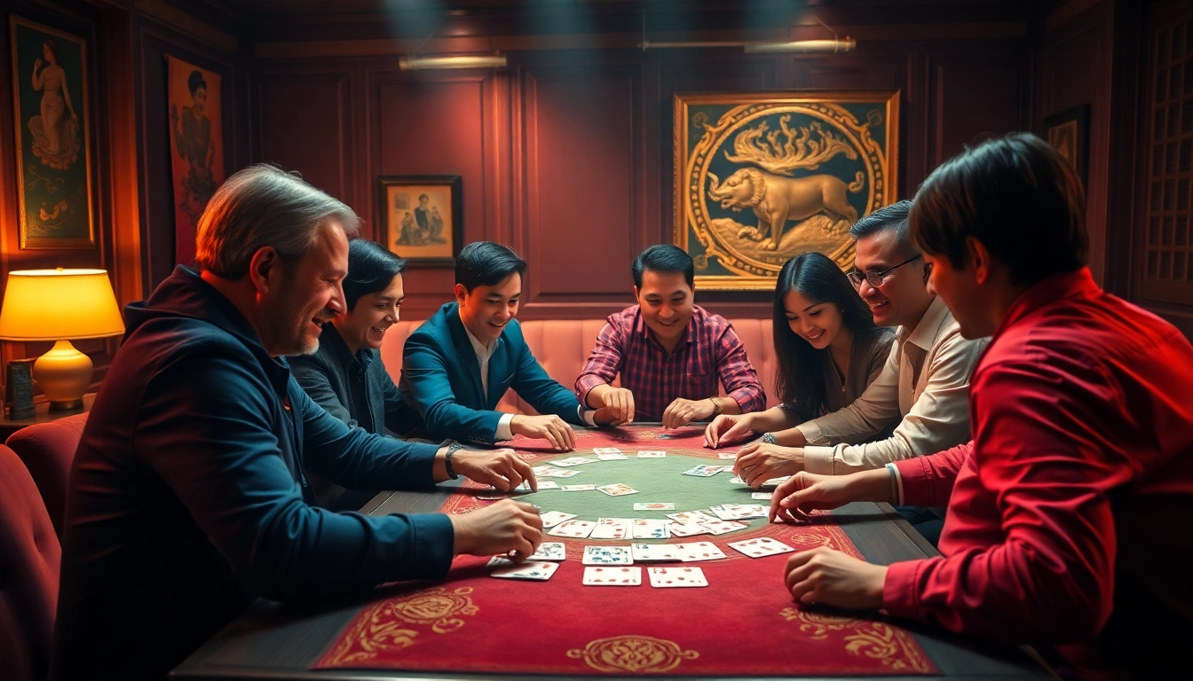 Engage with Rummy Wealth as players enjoy an exciting card game, showcasing vibrant colors and animated interactions.