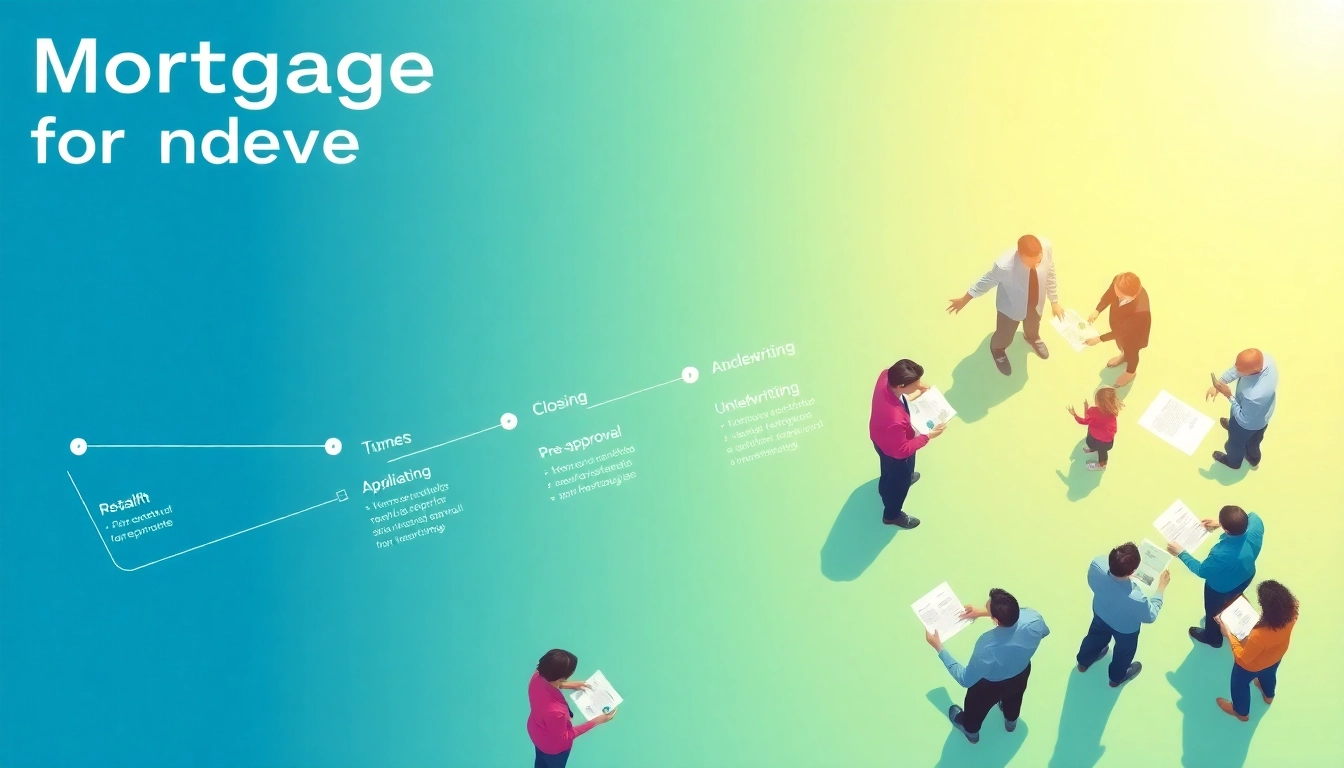 Visual guide illustrating the mortgage process for lenders, showcasing essential stages like pre-approval and closing.