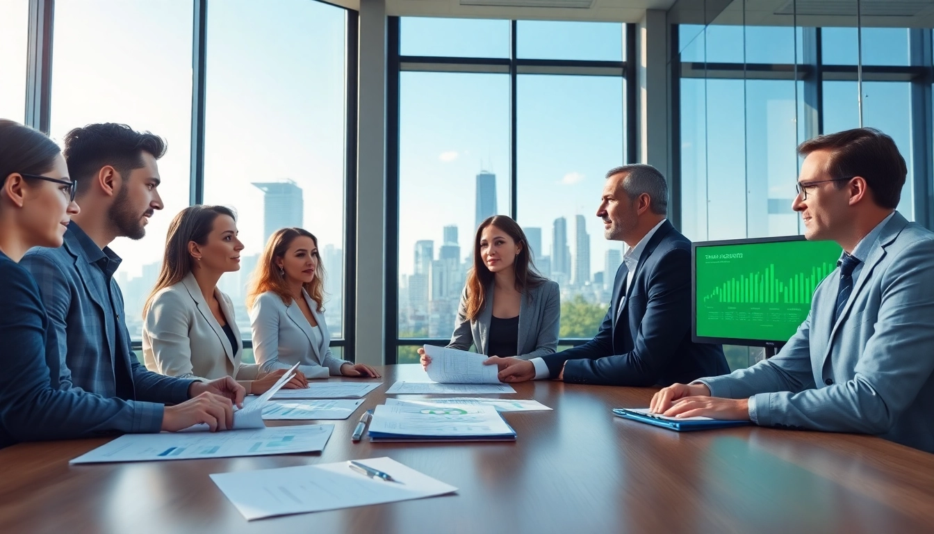 Analyzing Le fonds d'investissement alternatif réservé with financial professionals in a modern office.