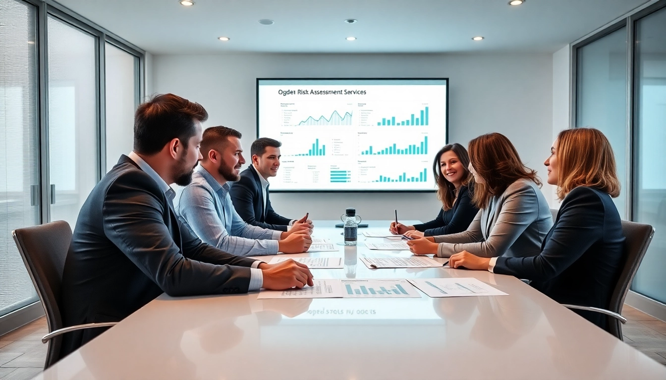 Discussing strategies for Ogden Risk Assessment Services in a modern conference room.