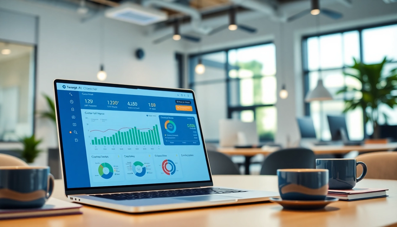 Analyze text with our innovative ai checker tool showcased on a sleek laptop in a modern workspace.