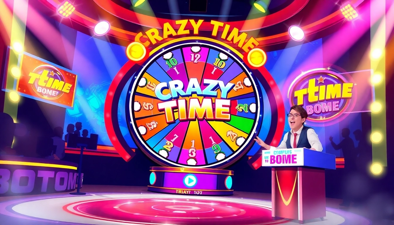 Crazy Time Italia live game show features an engaging host and colorful wheel for players.