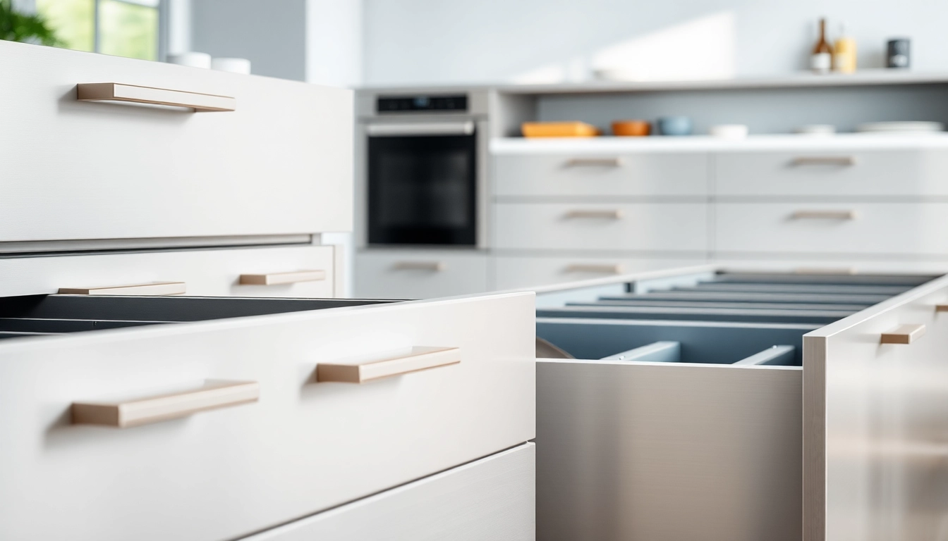 Showcasing a high-quality Metal Drawer System with sleek design and soft-close features.