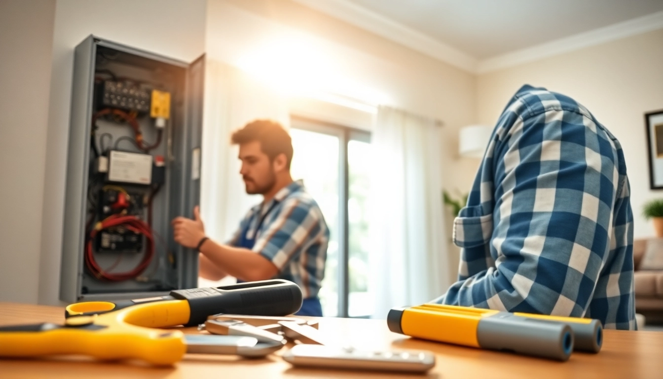 Upgrade of an Electrical Panel Clearwater by a professional electrician, showcasing tools and modern equipment.