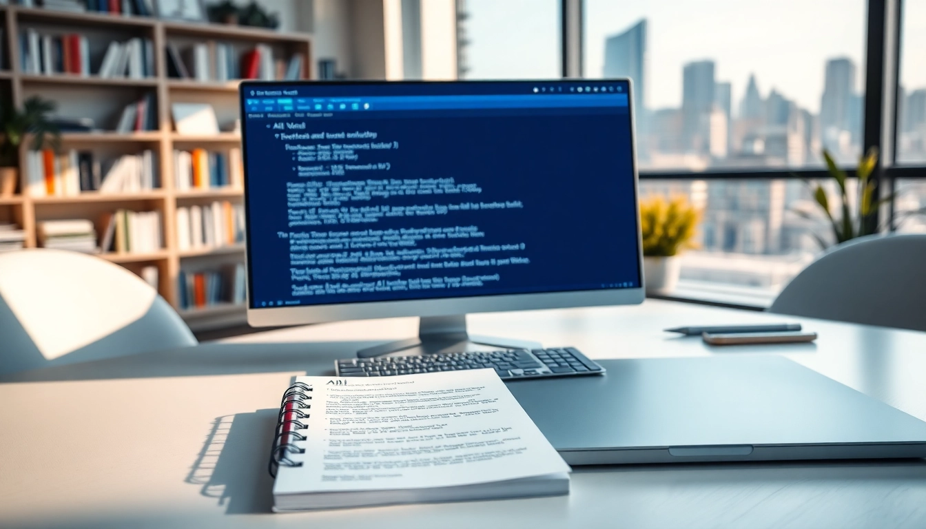 Analyze text with the advanced ai checker tool prominently displayed on a laptop screen.
