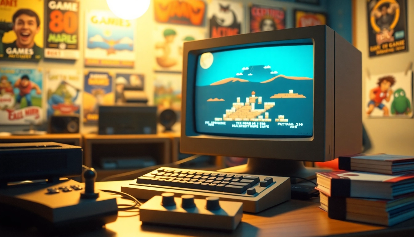 Engage your nostalgia to play DOS games with a vintage computer setup featuring retro accessories.