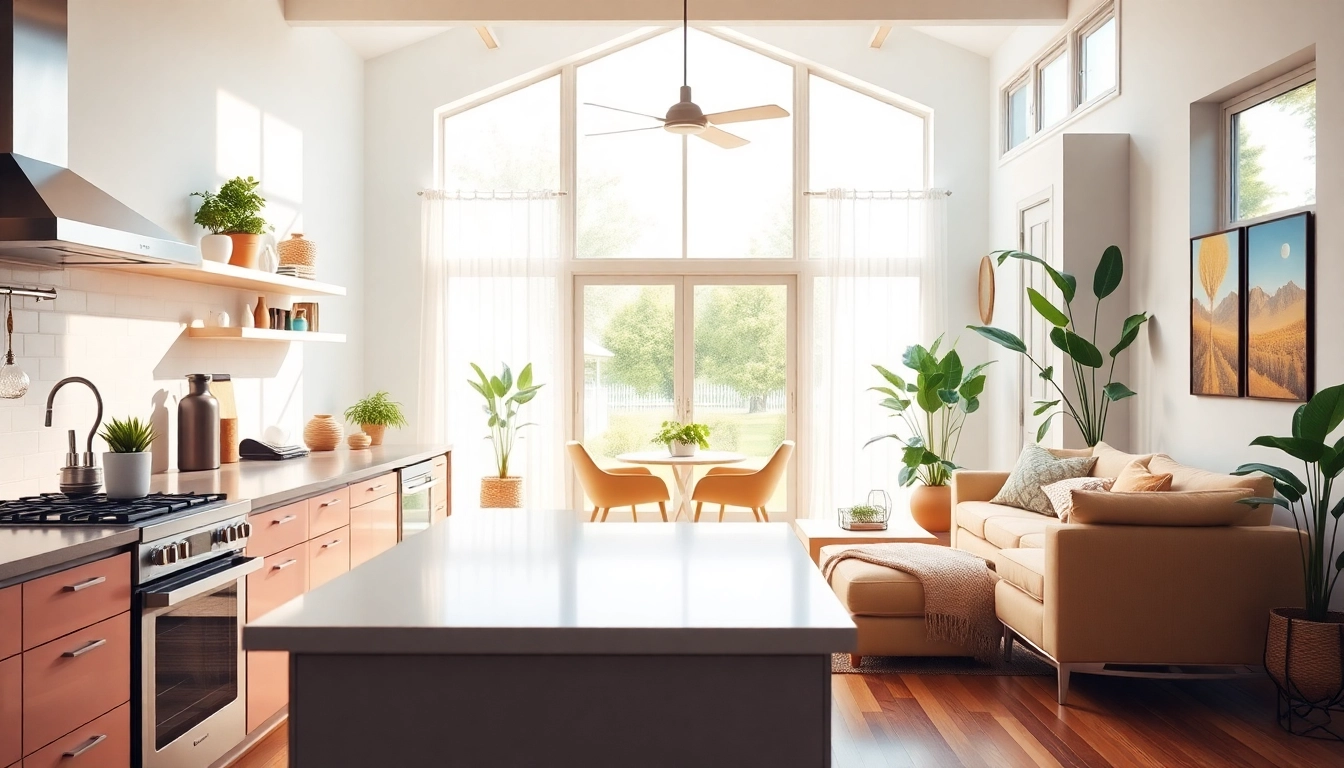 Showcasing a residential energy calculation in a modern home setting with natural lighting and eco-friendly decor.