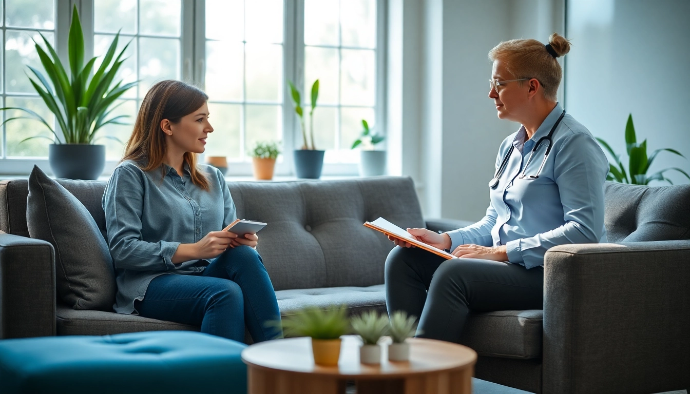 Engaging session in Traumatherapie showcasing a supportive therapist-client interaction.