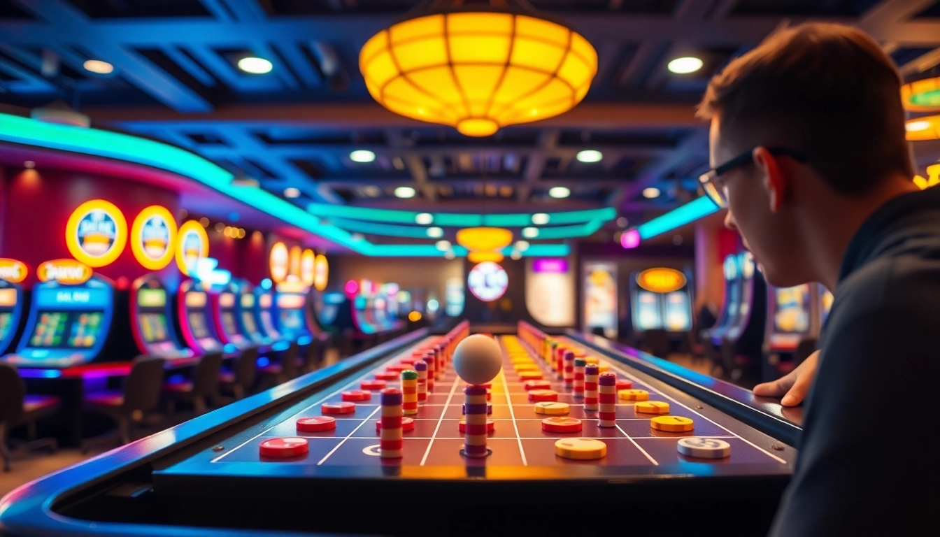 Menangkan hadiah di situs plinko saat bola menjatuhkan chip warna-warni.