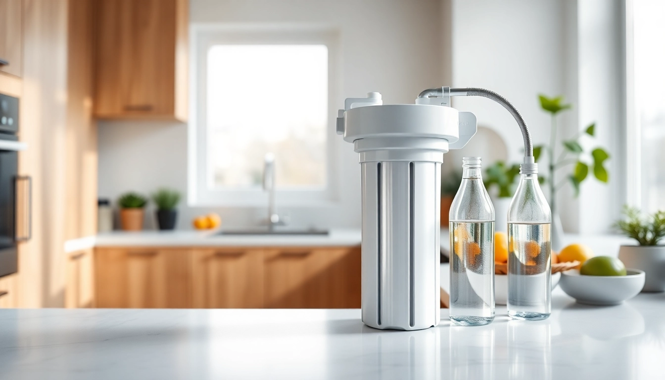 Installing an under sink RO system for home in a modern kitchen setup, emphasizing effective water filtration.