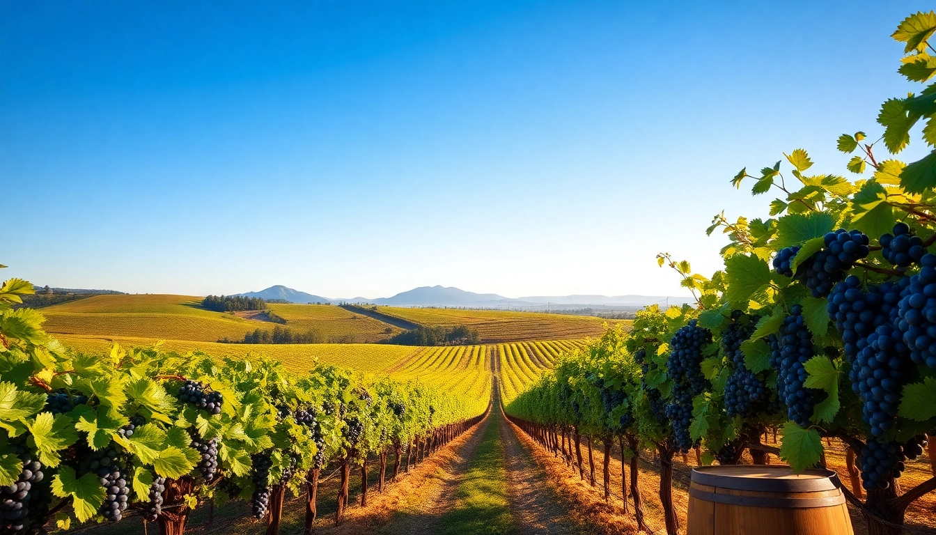 Admire the picturesque landscape of clarksburg wineries in a vibrant vineyard scene.