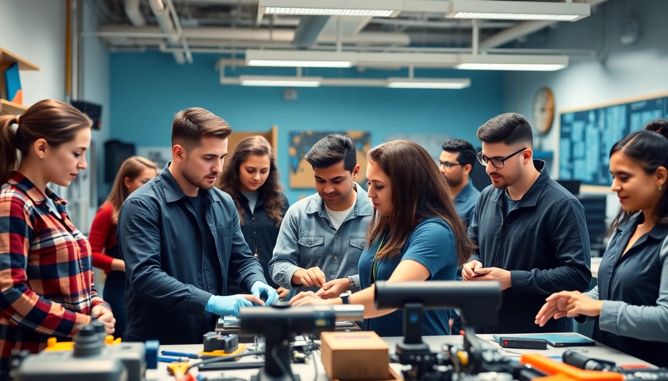 Engaged students in a trade school Tennessee setting, actively participating in hands-on learning experiences.