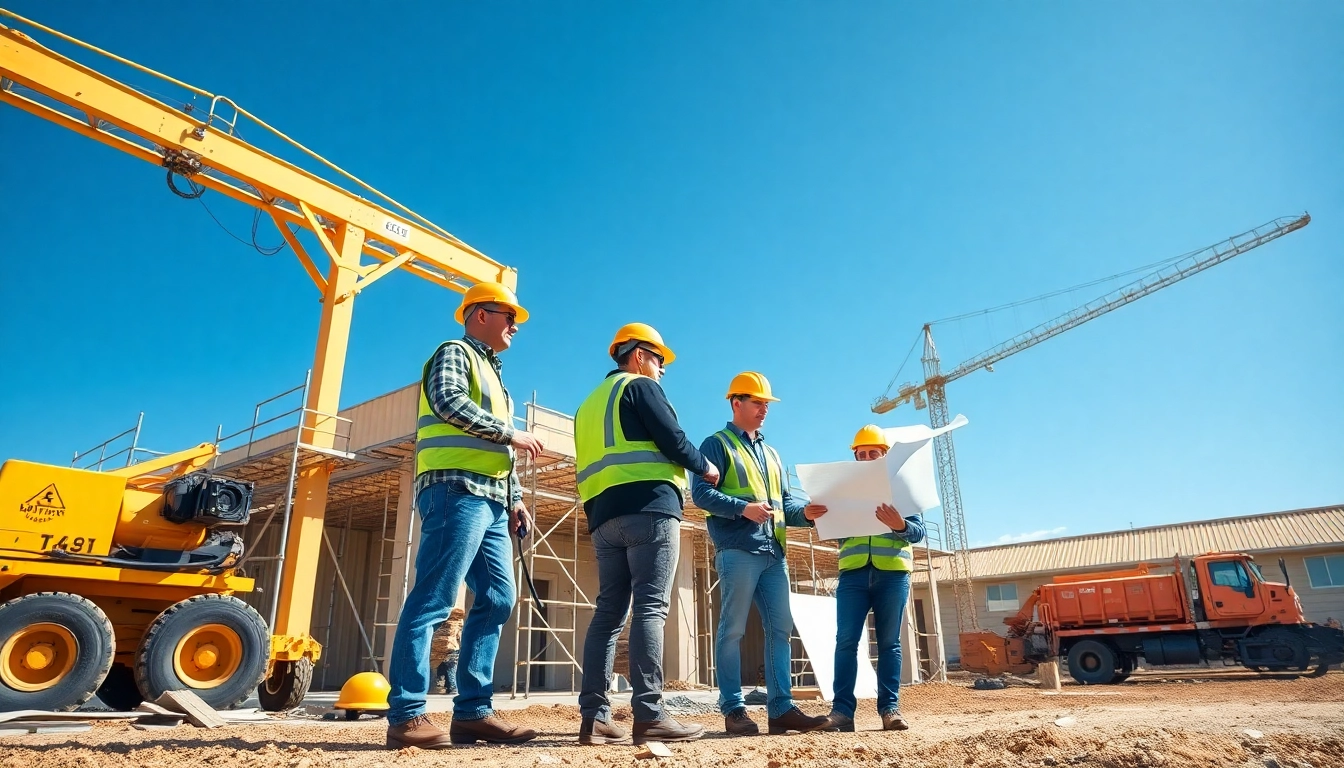 Building teamwork represented by construction association wyoming working together on site.