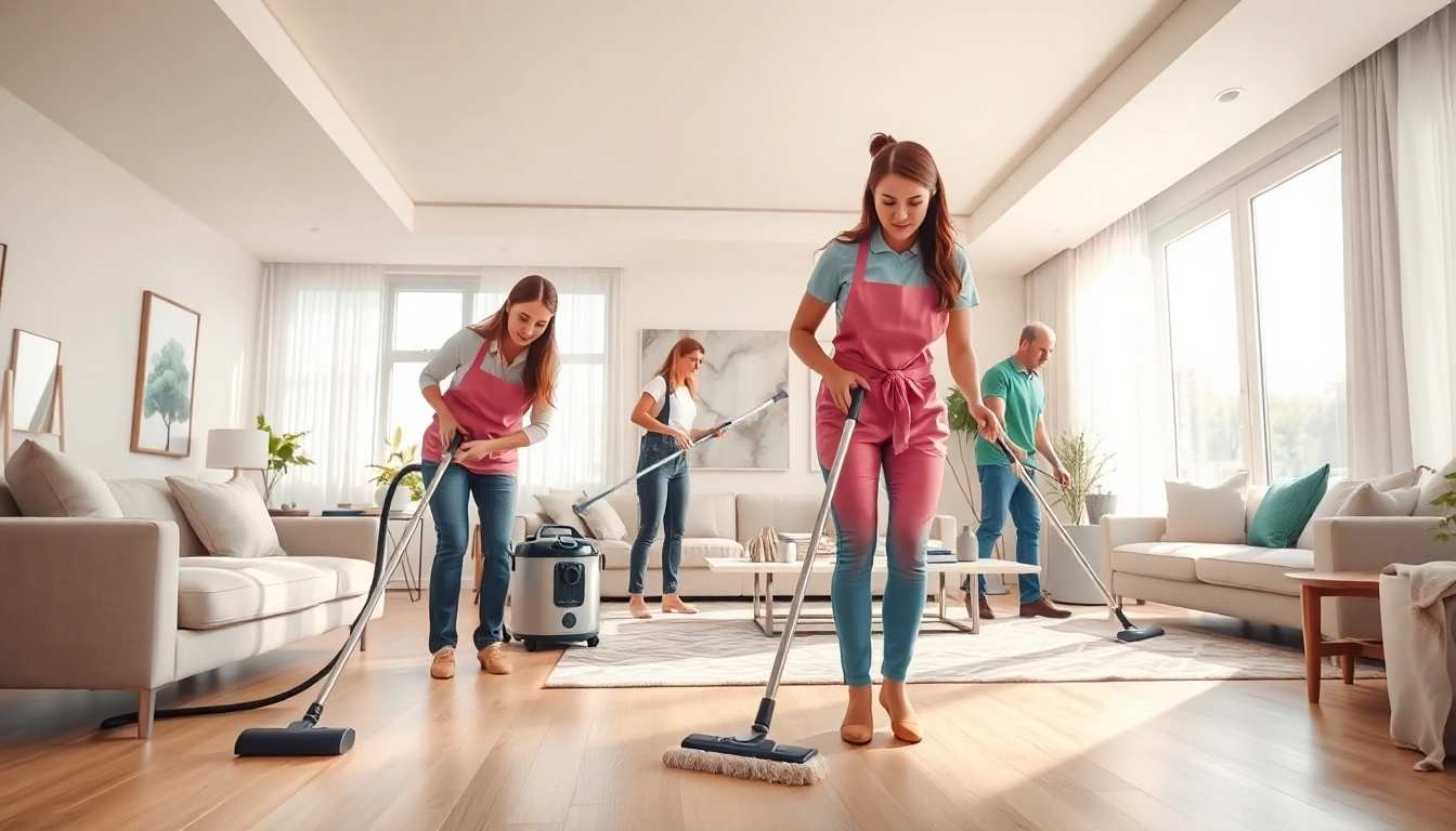 Move in deep cleaning services Dubai professionals cleaning a bright and modern apartment.