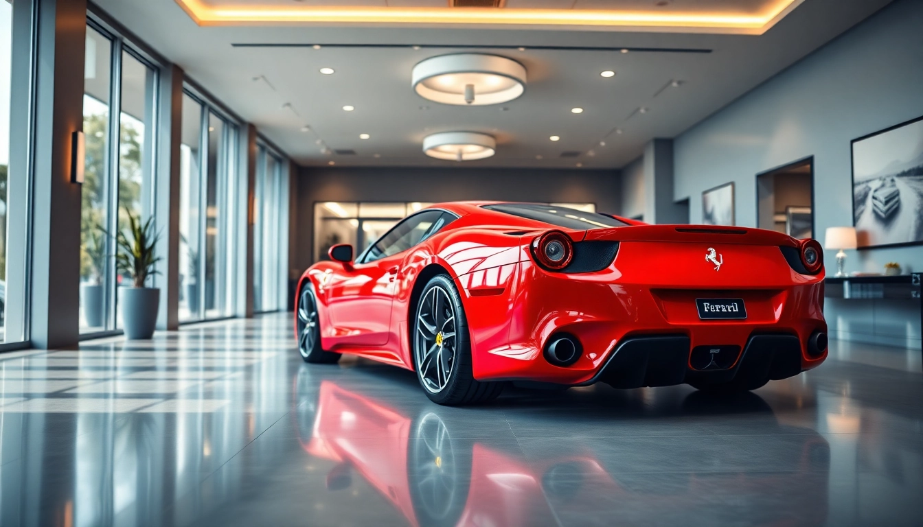Showcasing a preowned Ferrari in Durban, highlighting its luxury design and vibrant color.