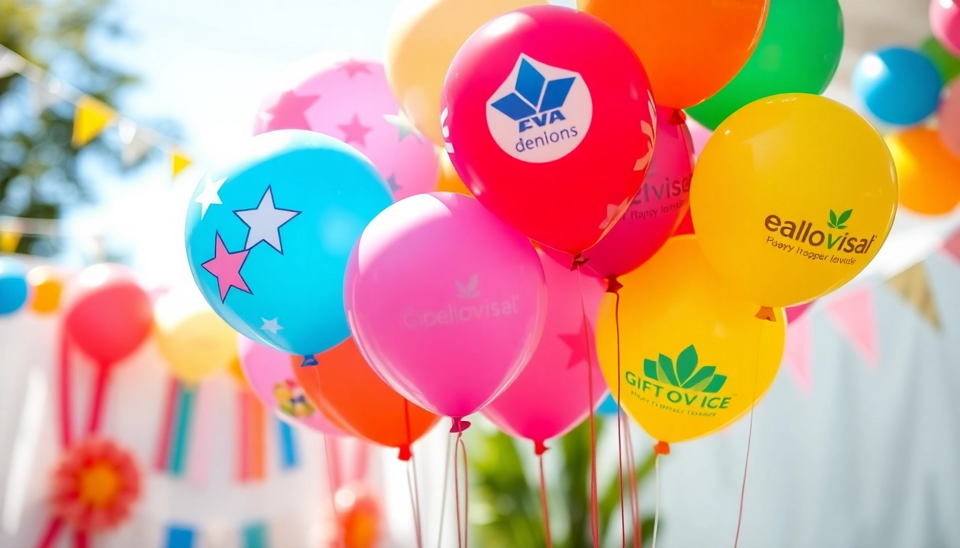 Celebrate with colorful print balloons featuring custom designs, perfect for any joyful occasion.