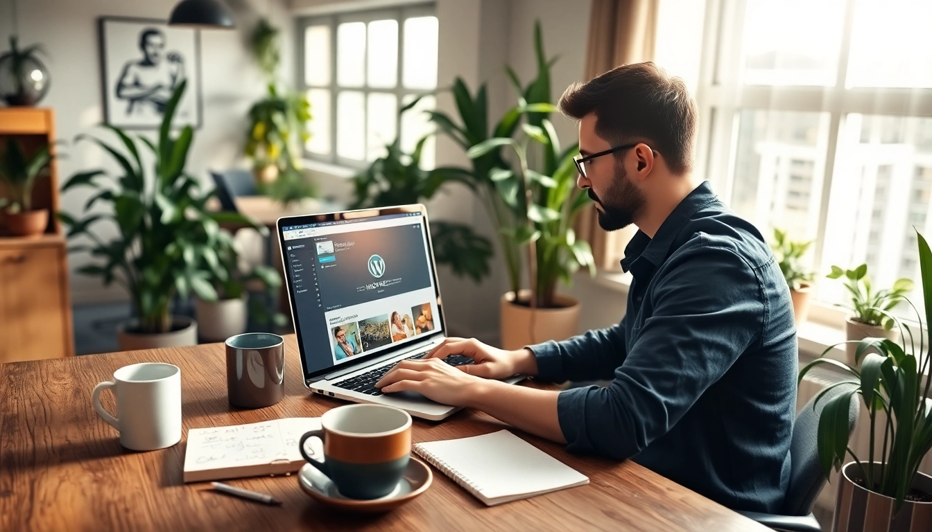 Engaged developer using dedicated wordpress hosting for efficient website management.