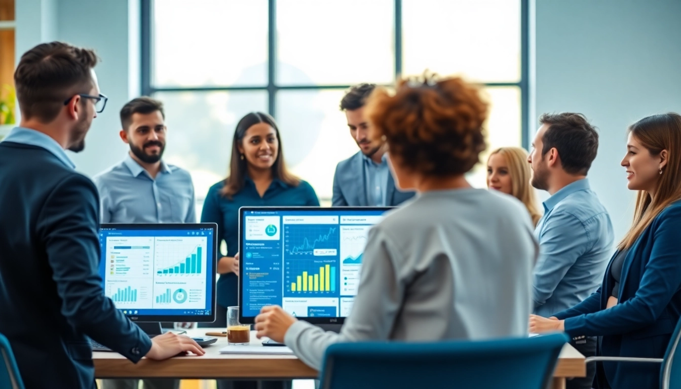 Engage with top social media marketing companies edmonton in a vibrant office setting to boost your online presence.