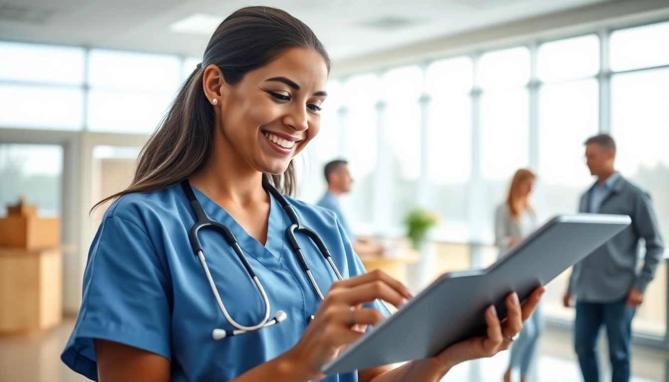 Nurse providing care in a hospital while following Alabama Board of Nursing guidelines.