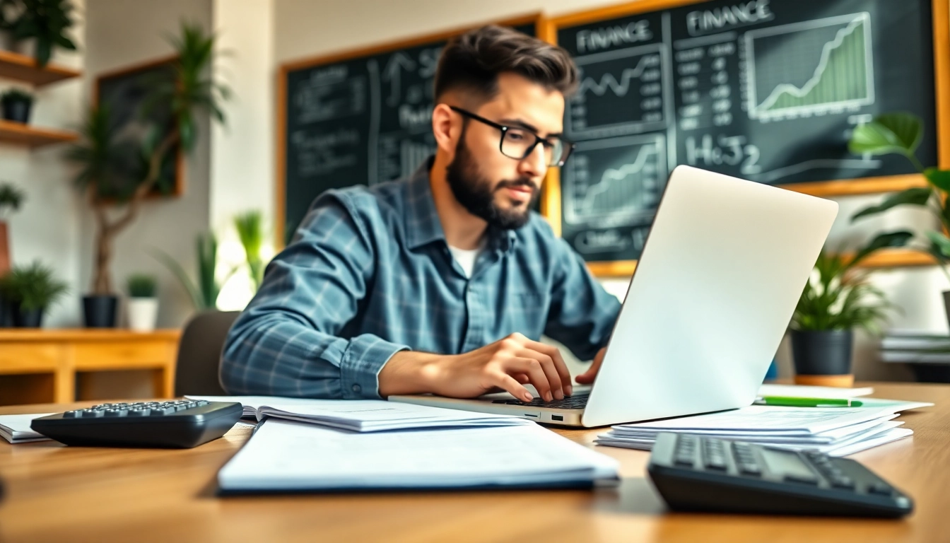 Efficient bookkeeping for small businesses portrayed in a bright office setting.