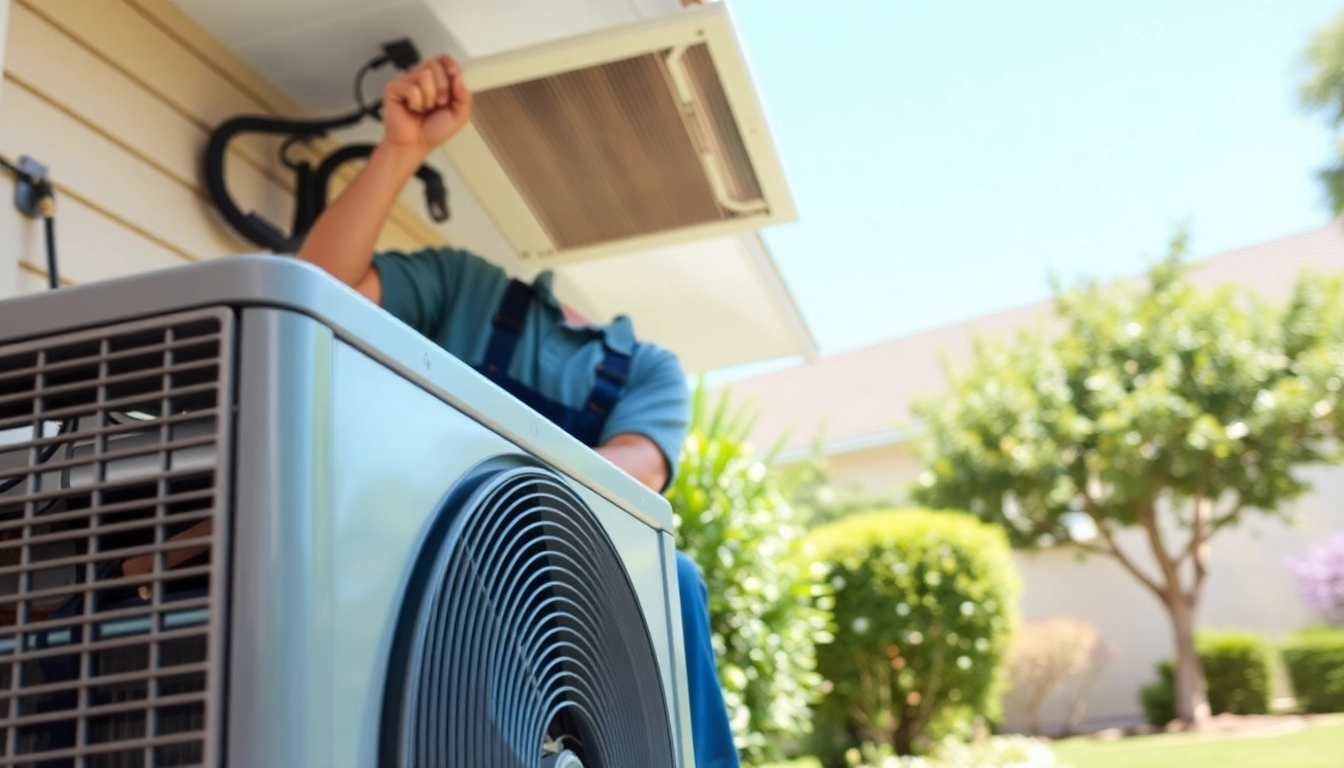 Technician providing ac repair phoenix az service in a residential setting.