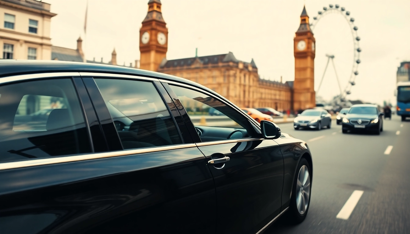 Professional london chauffeur driving passengers in a luxury vehicle through London streets.