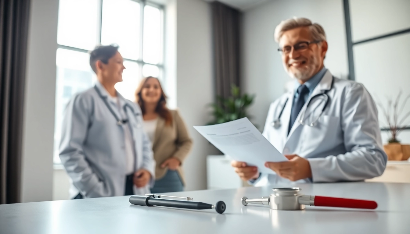 Engaging interaction between las vegas concierge doctors and a patient in a modern healthcare office.