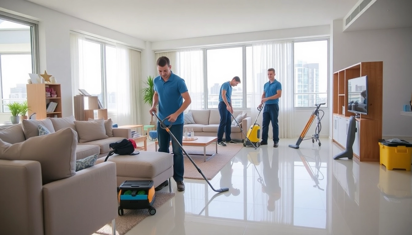 bond cleaning brisbane professionals in action, transforming a cluttered apartment into a spotless space
