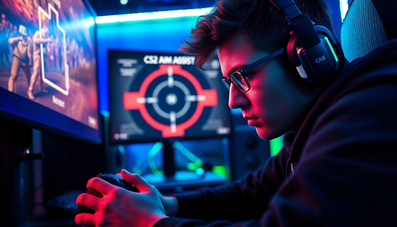 Experience the power of CS2 Aim Assist as a gamer concentrates on precision.