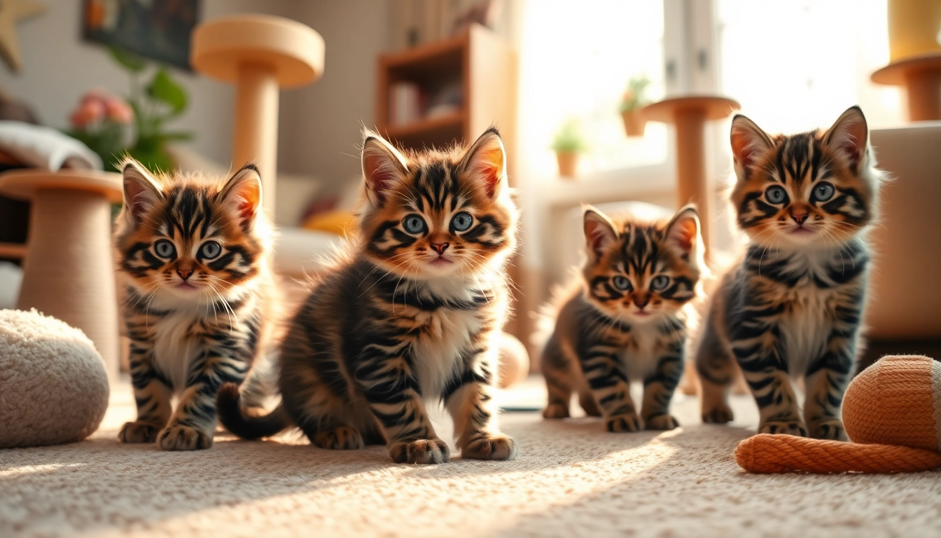 Playful Maine Coon kittens for sale Oakland exploring a sunlit living room.