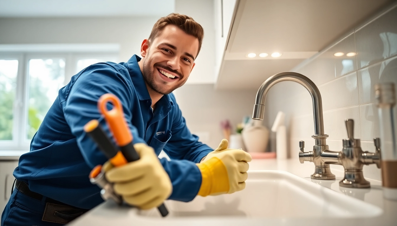 Plumber working in a home setting fixing plumbing issues in Wake Forest.