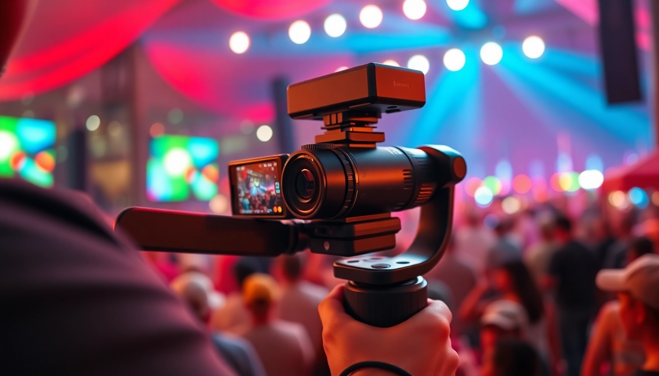Capture breathtaking footage with a gimbal camera​ in an exciting festival setting.