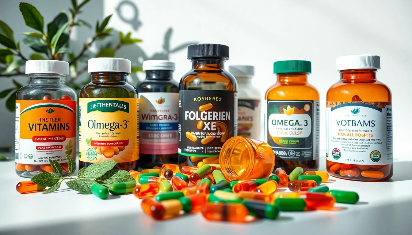 Best kosher vitamins for adults in vibrant display with multivitamin bottles and capsules.