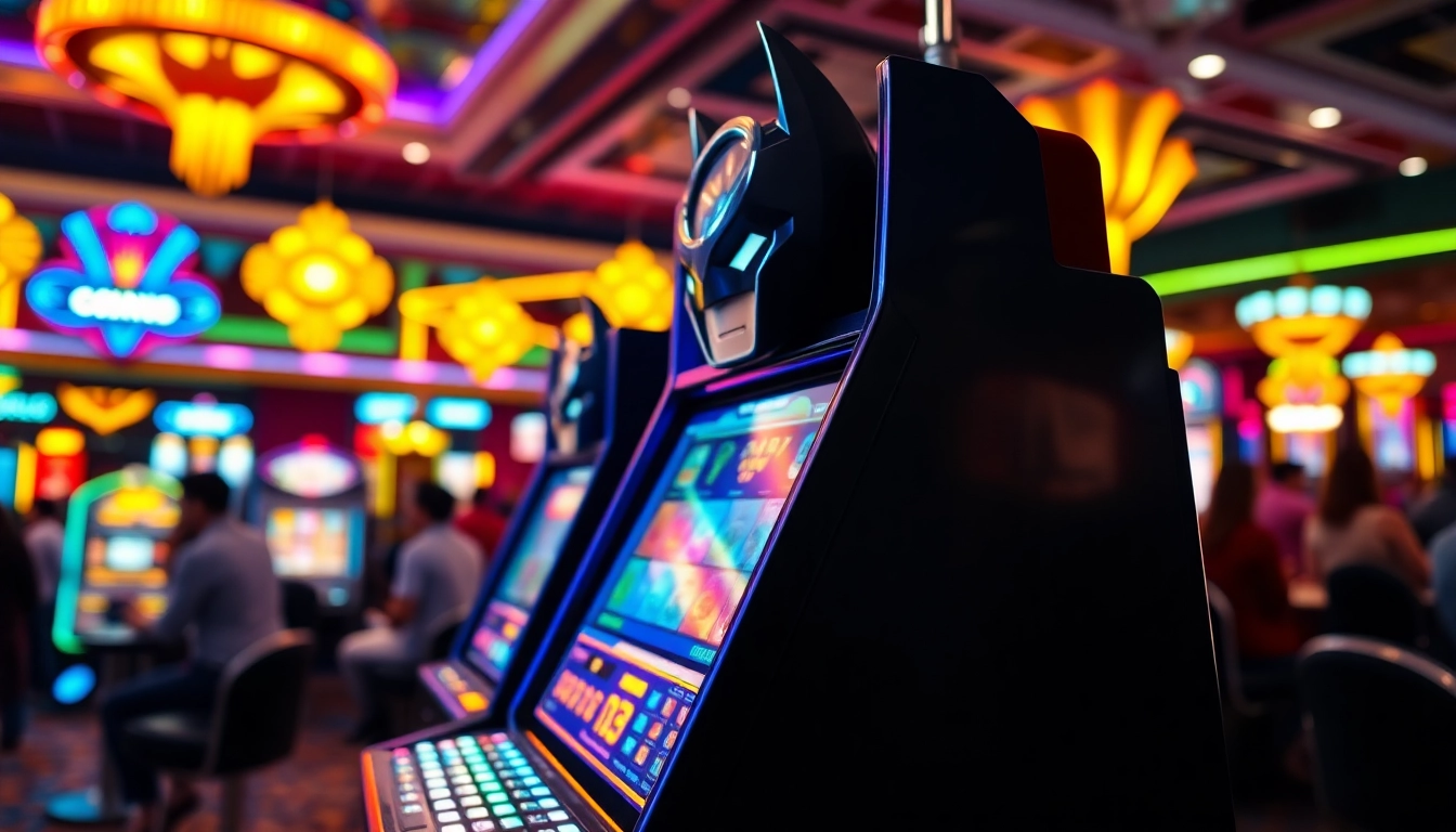 Menggait batman138 Slot dengan suasana permainan yang energik dan penuh warna.