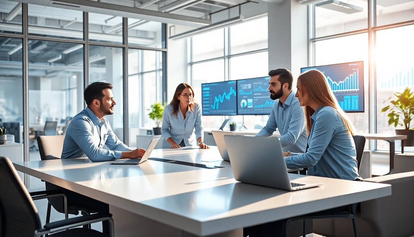 IT Fredericksburg professionals collaborating in a modern office environment.