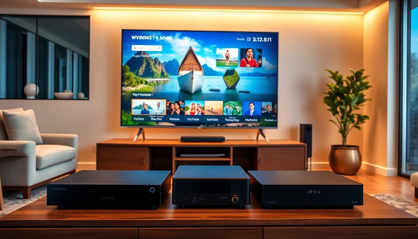 Découvrez un code IPTV sur un téléviseur moderne dans un salon confortable.
