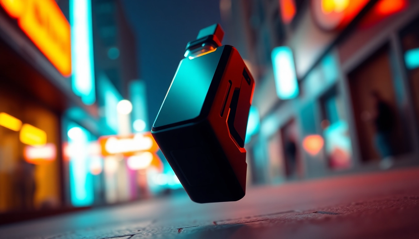 The pod mod showcases its ergonomic design and vibrant features during dynamic use in a modern setting.