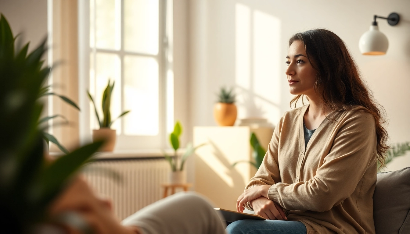 Engaging therapist session addressing anxiety in a calming atmosphere.