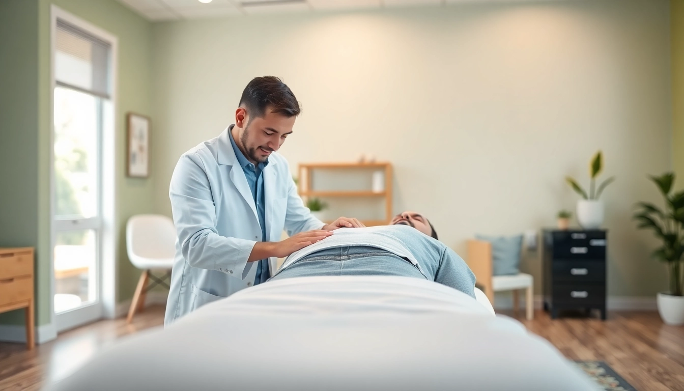 Chiropractor near me providing professional care to a patient in a welcoming clinic environment.