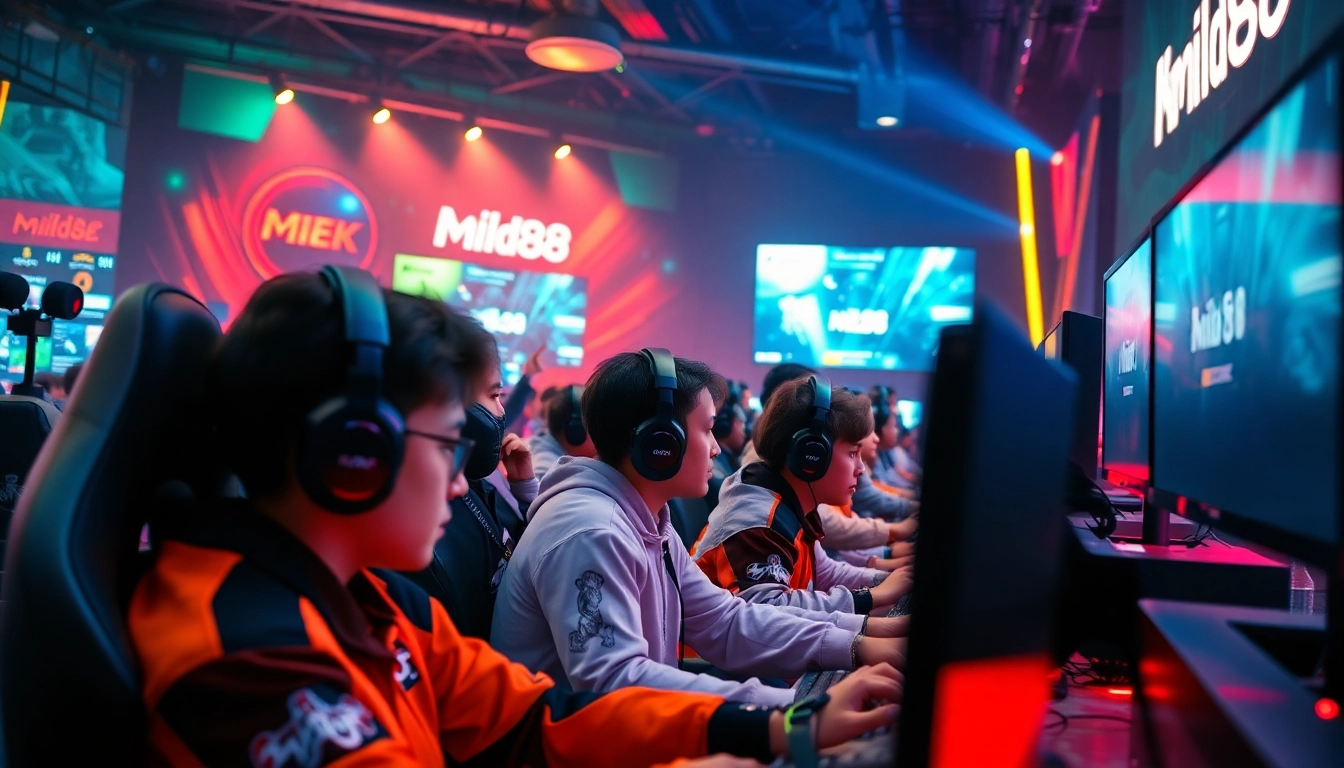 Permainan mild88 yang seru dengan pemain yang terlibat penuh di arena game.