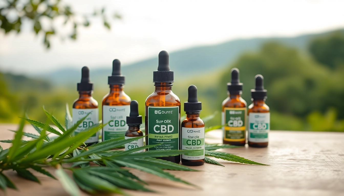 Explore diverse products representing CBD UK natural well-being solutions with hemp and oil bottles.