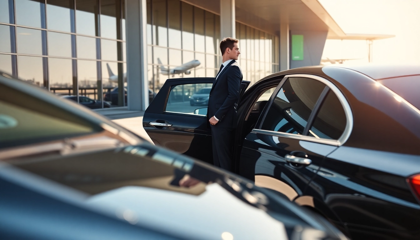 Experience premium car service vancouver with a chauffeur assisting a passenger near a luxury sedan.