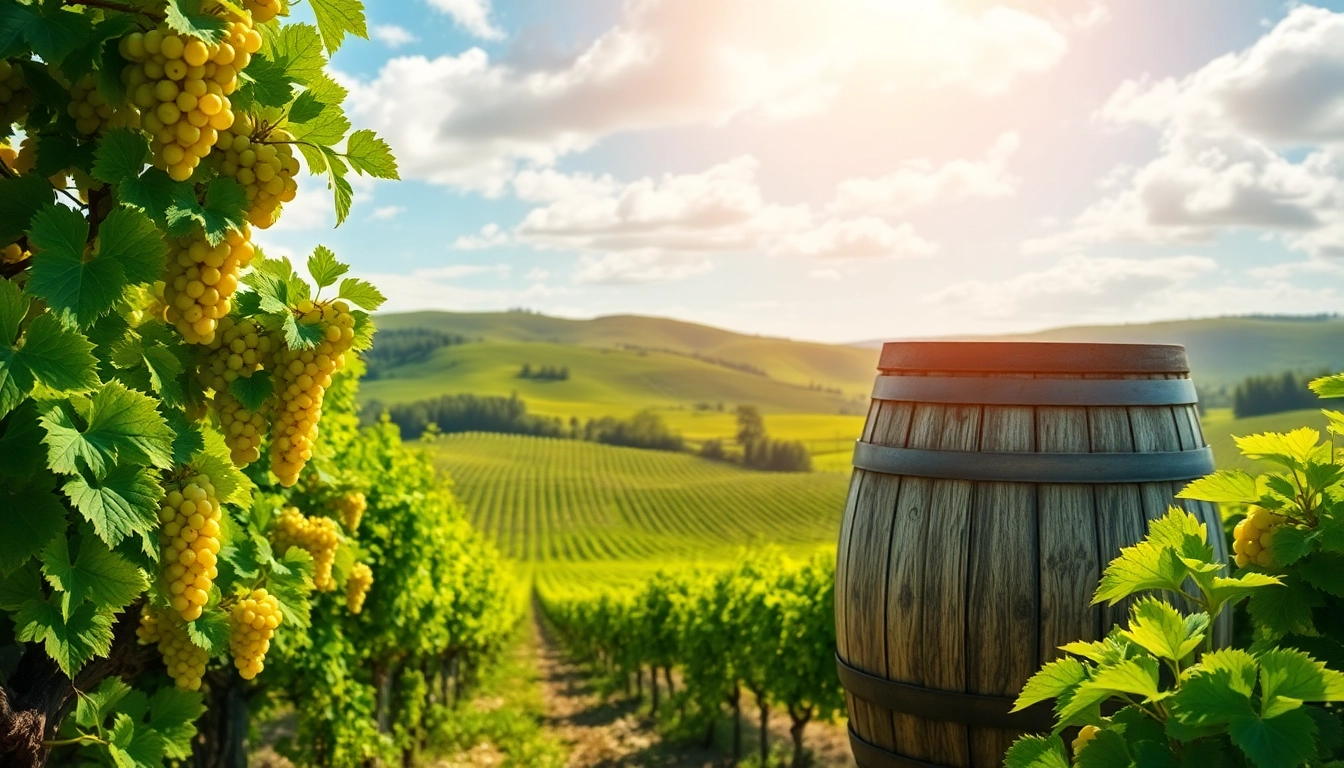 Brimming grapevines at clarksburg wineries under warm sunlight, inviting wine lovers to experience their offerings.