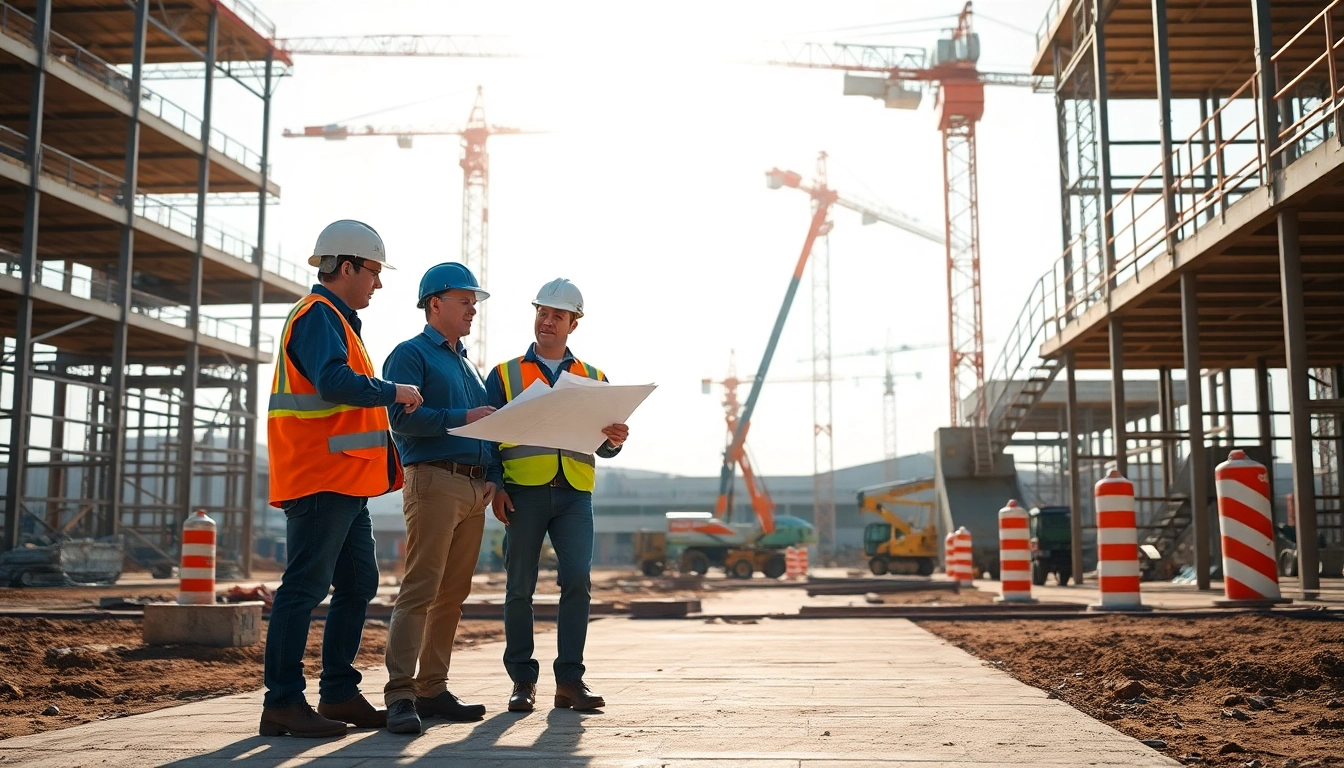 Engaged team at a construction association denver site discussing plans and strategies.